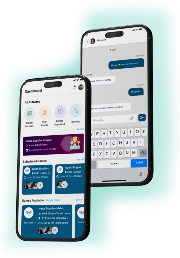 Athletix community app screens on mobile