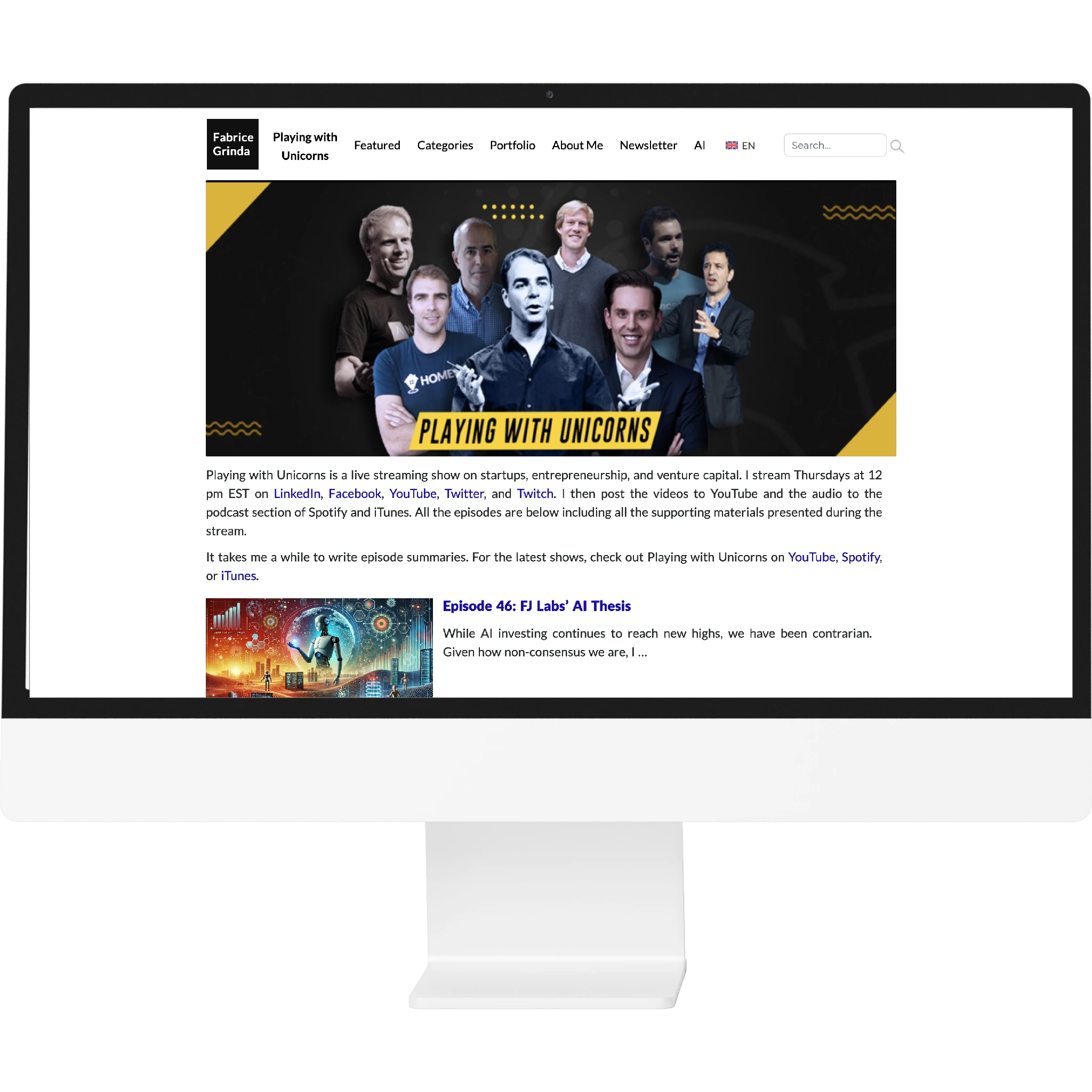 Fabrice Grinda personal blog redesign