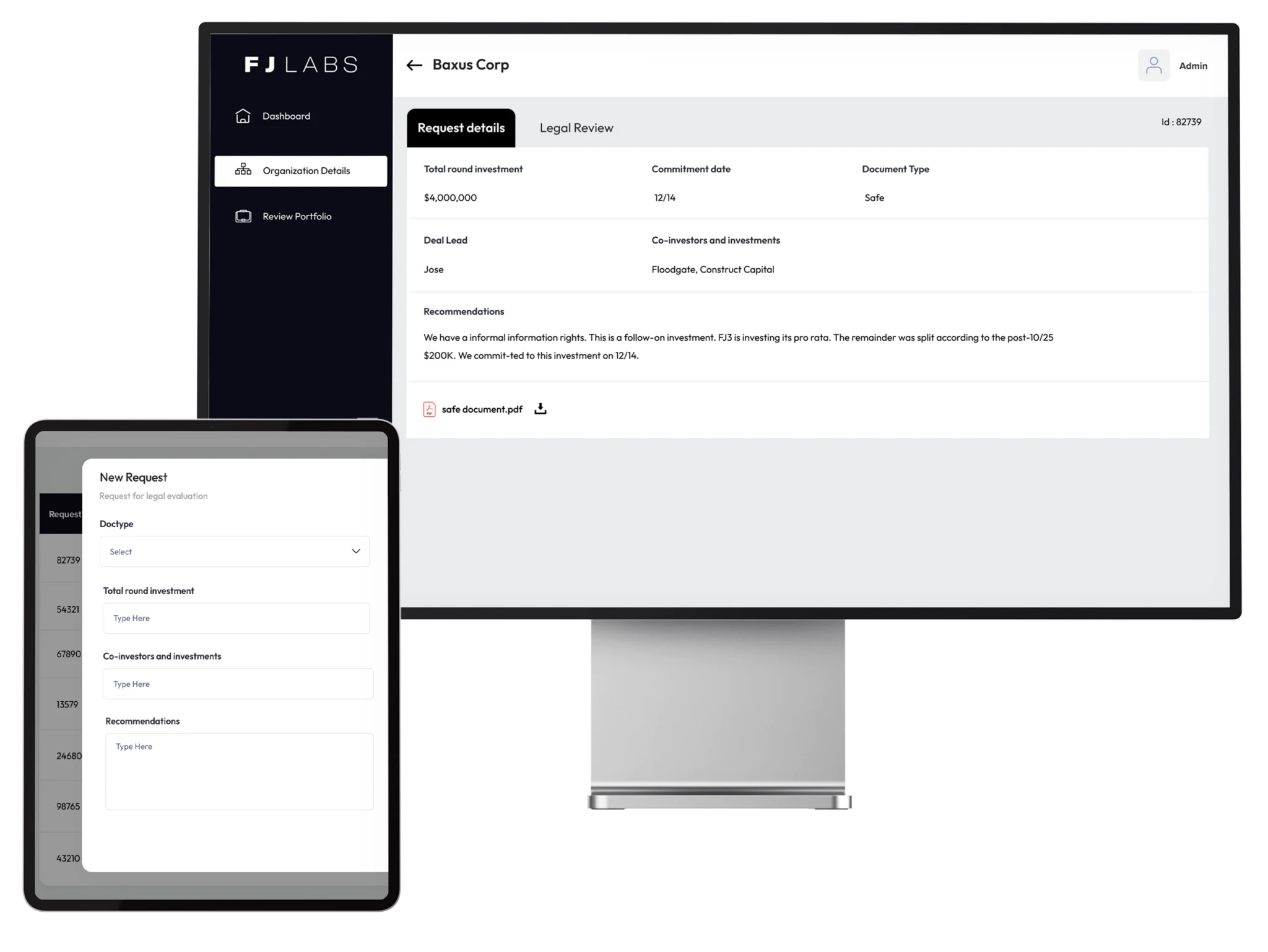 FJ Labs AI investment document intelligence dashboard