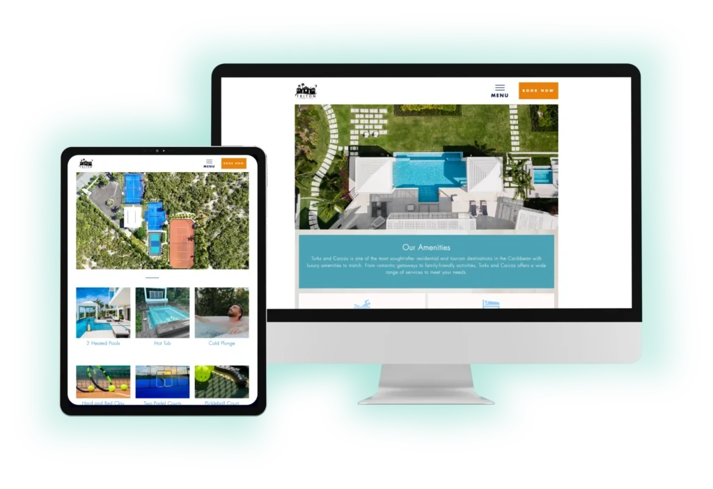 Triton Luxury Villa website on tablet and desktop