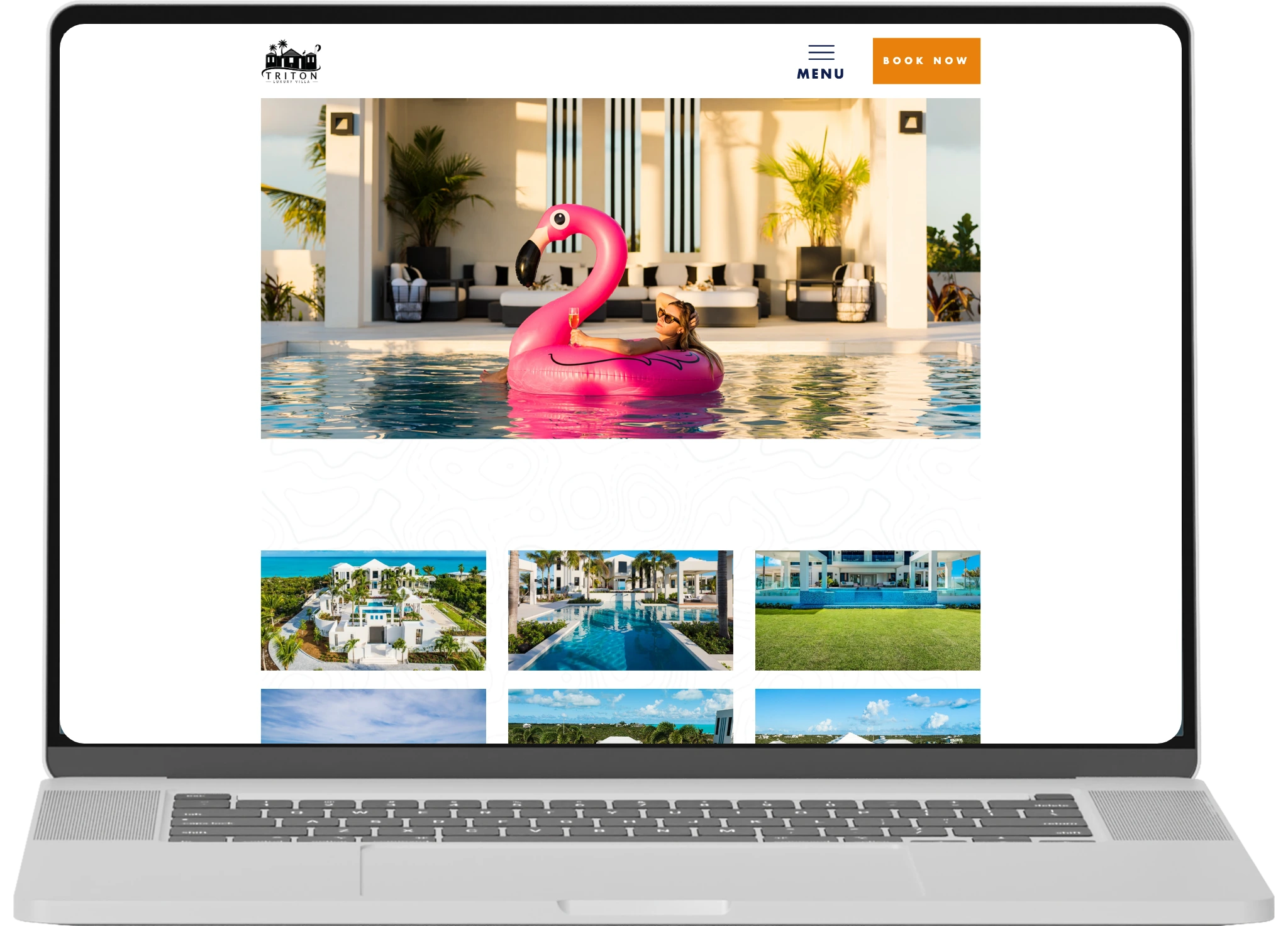 Triton Luxury Villa website showcasing the property in Turks and Caicos